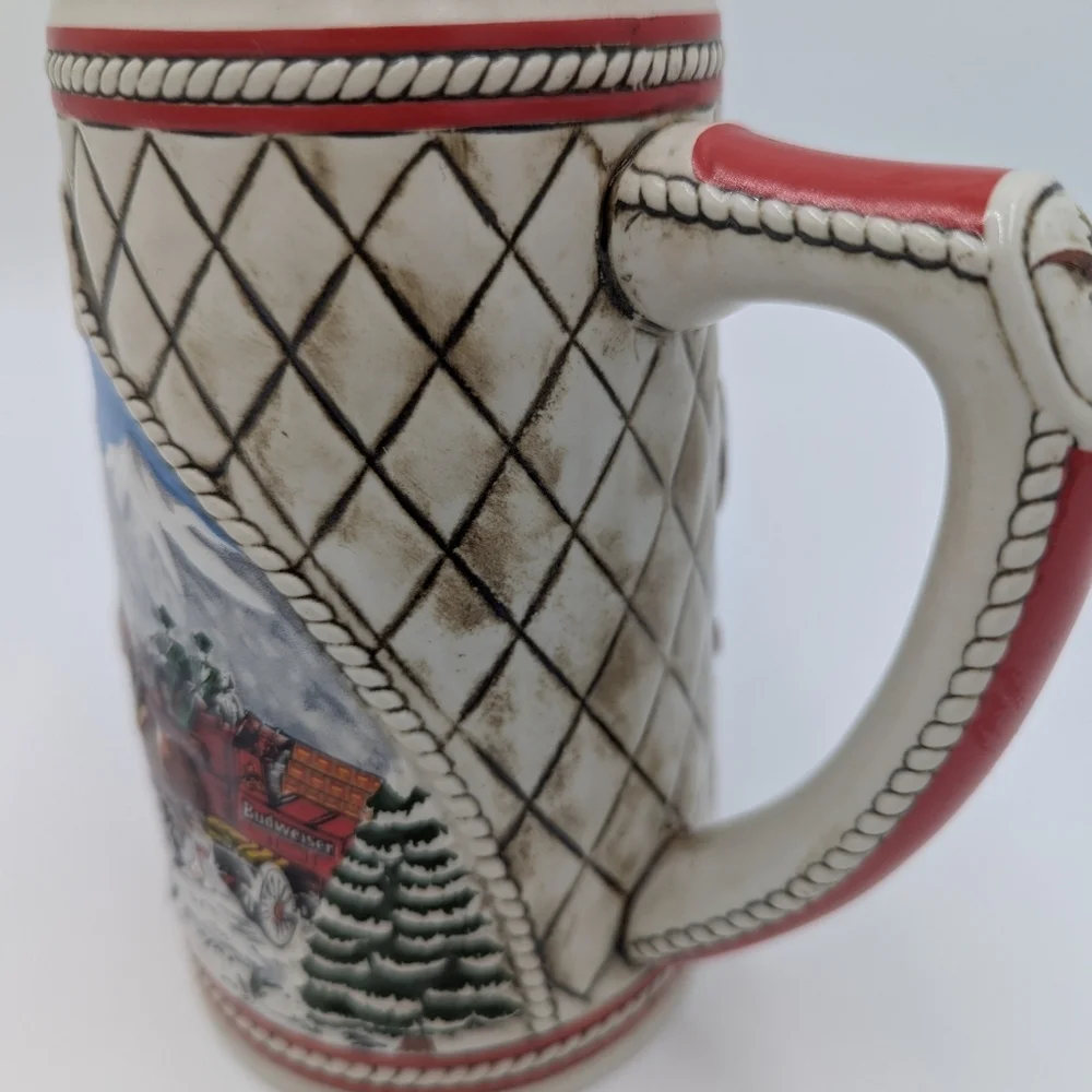 Budweiser Ceramarte Brazil A Series 1985 Stein Anheuser-Busch Clydesdale Holiday